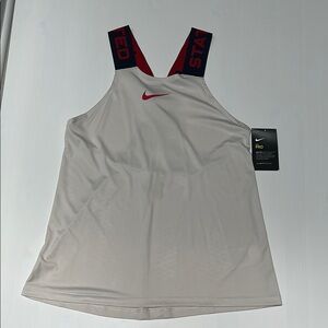 Nike PRO Training Cream and Red Sleeveless Tank Top